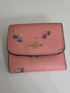 Coach Pink Sunglasses Print Compact Wallet